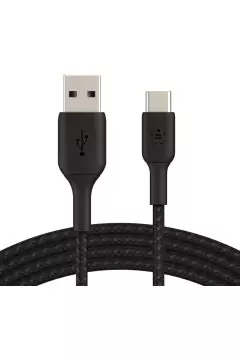 BELKIN | Boost Charge Braided USB-C to USB-A Cable (15cm / 6in, Black) | CAB002bt2MBK
