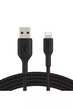 BELKIN | Boost Charge Braided Lightning to USB-A Cable (15cm / 6in, Black) | CAA002bt1MBK