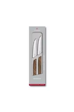 VICTORINOX | Cutlery Swiss Modern Steak Knife Set With Walnut Wood Handles 2 Pieces | 6.9000.12G