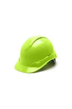 PYRAMEX | Safety Helmet Ridgeline Cap Style Hard Hat with 4-Point Vented Ratchet Hi-Vis-Lime | HP44131V