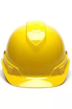 PYRAMEX | Ridgeline Cap Style Hard Hat with 4-Point Vented Ratchet Safety Helmet Hi-Vis-Yellow | HP44130V