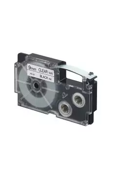 CASIO | Label Printer Black On Clear Tapes 9mm | XR-9X1-W-DJ1