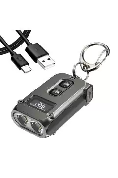 NITECORE | Dual-Core Intelligent  Keychain Light with OLED Display 500 Lumens Black | TINI 2