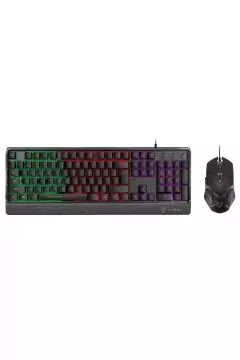 VERTUX | Backlit Ergonomic Wired Gaming Keyboard & Mouse Black | ORION.E/A