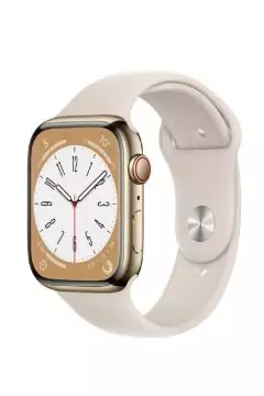 APPLE | Watch Series 8 GPS + Cellular 41mm Gold Stainless Steel Case with Starlight Sport Band - Regular | MNJC3AE/A