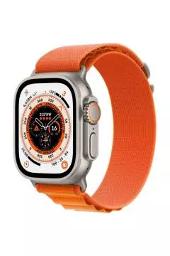 APPLE | Watch Ultra GPS + Cellular, 49mm Titanium Case with Orange Alpine Loop - Medium | MQFL3AE/A