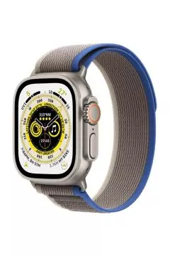 APPLE | Watch Ultra GPS + Cellular, 49mm Titanium Case with Blue/Gray Trail Loop - S/M | MNHL3AE/A