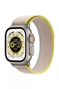 APPLE | Watch Ultra GPS + Cellular, 49mm Titanium Case with Yellow/Beige Trail Loop - S/M | MNHK3AE/A