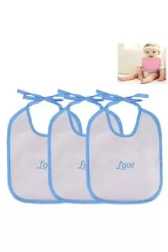 Baby Cotton Drooler Bibs 3Pcs | 394 Blue

