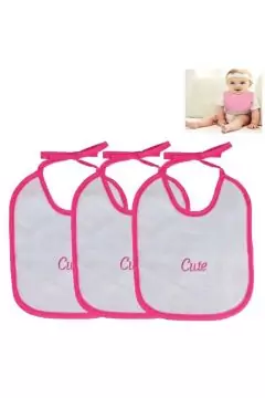 Baby Cotton Drooler Bibs 3Pcs | 394 Pink
