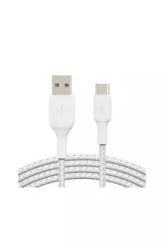 بيلكن | كابل USB-C مضفر إلى USB-A بطول 2 متر أبيض | CAB002bt2MWH