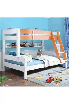 Children Wooden Double Bunk Bed Orange | 286