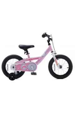 السنجاب | عجلات تدريب الدراجة من الفولاذ المقاوم للصدأ مقاس 16 بوصة للأولاد والبنات والأطفال ومسند باللون الوردي | CM16-4PK