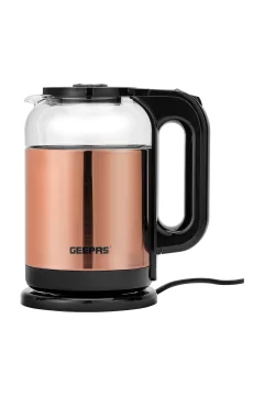 GEEPAS | 1.7L Double Layer Electric Glass Kettle | GK38063