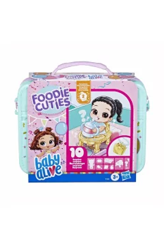 HASBRO |Baby Alive Foodie Cuties, Party Series 2, Surprise Toy, 3-Inch Doll for Kids 3 and Up, 10 Surprises in Portable Case | HSO106TOY01344