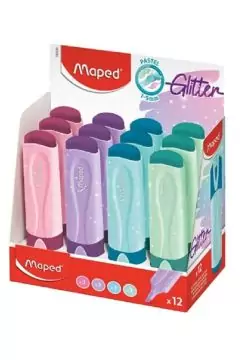 MAPED | Highlighter Pastel Glitter Box 12 pcs | MD-742038