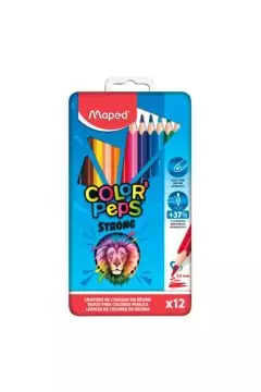 خريطة | أقلام رصاص ملونة قوية بيبس صندوق معدني متعدد الألوان 12 قطعة | MD-862714