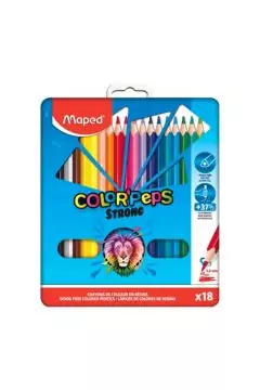 خريطة | أقلام رصاص ملونة قوية بيبس صندوق معدني متعدد الألوان 18 قطعة | MD-862715