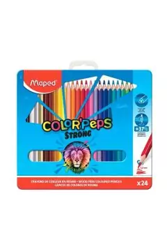 خريطة | أقلام رصاص ملونة قوية بيبس صندوق معدني متعدد الألوان 24 قطعة | MD-862716