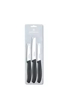 VICTORINOX | Cutlery Swiss Classic Vegetable Knives Set of 3 Black | 6.7113.3