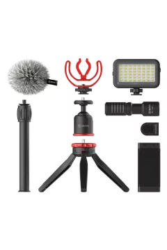 بويا | BY-VG350 Smartphone Vlogger Kit Plus مع ميكروفون BY-MM1 + وإضاءة LED وملحقات | MOTPIAS000050