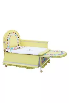 Multifunctional Baby Bed Crib With Mosquito Net Yellow | 293 5