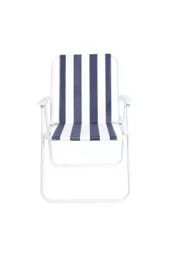 نوماد | كرسي التخييم المسطح في الهواء الطلق أبيض / أسود | ND-CC-0212