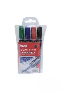 بنتل | Fx-axiflo Flex-Feel قلم ماركر للسبورة متعدد الألوان 4 قطع | PE-MWL5SBF-04