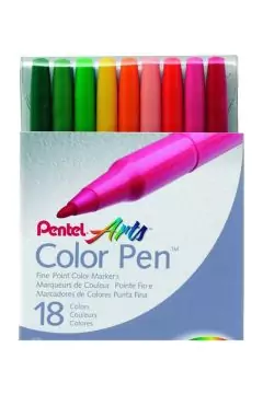 بنتيل | مجموعة أقلام ملونة برأس فايبر 18 لونًا | بي-S360-18A