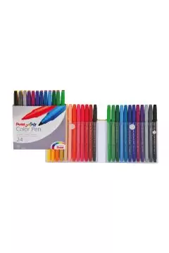 بنتيل | مجموعة أقلام ملونة برأس فايبر 24 لونًا | بي-S360-24A