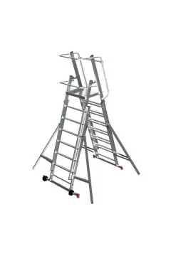 SARAYLI | Double Sliding Foldable Platform Ladder | 8104-C
