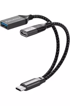 PROMATE | 2-In-1 USB-C OTG Cable With USB-A And USB-C Connectivity | TE0181271