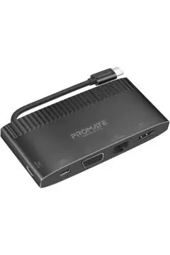 PROMATE | 6-In-1 Super Speed USB-C Media Hub With 100W Power Delivery 4K Hdm 1080P Vga Dual Display Support | TE0187958