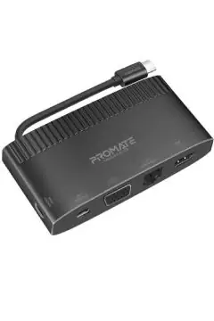 PROMATE | 6 in 1 Super Speed USB-C Media Hub With 100W Power Delivery 4K Hdmi 1080P VGA | TE0187958
