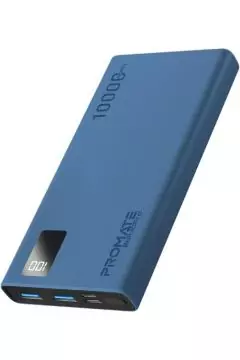 PROMATE | Slim Design 10000Mah Powerbank With Lcd Blue | TE0204122