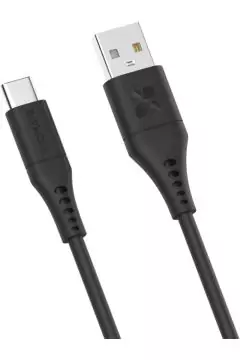 PROMATE | Ultra-Fast USB-A to USB-C Soft Silicone Cable 2 Meter Black | TE0201529