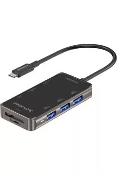 PROMATE | USB-C Hub, Multi-Functional 8-in-1 Type-C Adapter with 100W USB-C Power Delivery Port | TE0167190