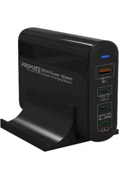 PROMATE | USB-C Laptop Charger, Compact Multiport Charging Station with Dual 100W USB-C Power Delivery Ports | TE0181282