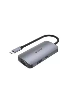 UNITEK | 5-in-1 USB 3.1 Type-C Hub with MST (USB3.0 + 2*HDMI + VGA + PD 100W), Space Grey | D1051A

