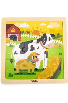 VIGA | Wooden 9 Piece Puzzle - Cow | 44623