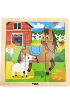 VIGA | Wooden 9 Piece Puzzle - Horse | 44624