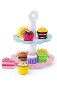VIGA | Wooden Pretend Play Toy Teatime Dessert With Stand | 44544